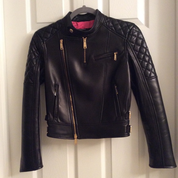NWOT Dsquared2 woman’s leather biker jacket - Picture 2 of 3